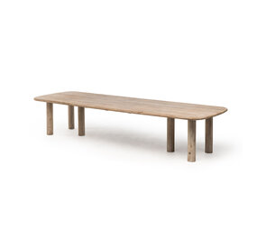 GOMMAIRE Outdoor Meubels | Organic Living Mesa baja Carlo | Teca reciclada, gris natural