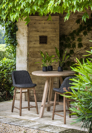 GOMMAIRE Outdoor | Organic Living Rundt barbord Anton | Gjenvunnet teak naturgrå