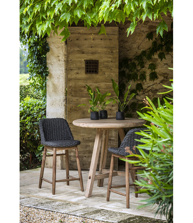 GOMMAIRE Outdoor Meubels | Organic Living Rundt barbord Anton | Gjenvunnet teak naturgrå