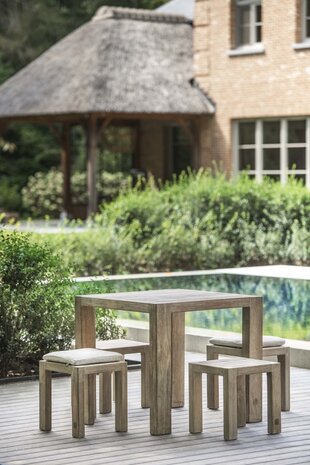 GOMMAIRE - Organic Living - Design Furniture Tavolo da bistrot Sandy | Teak rigenerato grigio naturale GOMMAIRE - Organic Living - Design Furniture Tavolo da bistrot Sandy | Teak rigenerato grigio naturale