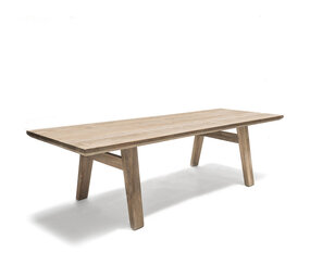 GOMMAIRE Outdoor Meubels | Organic Living Tisch Mia Groß | Recyceltes Teakholz Naturgrau