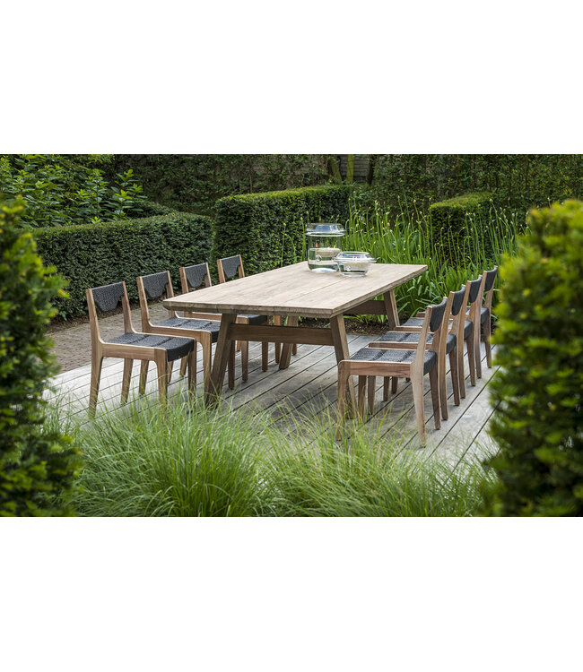GOMMAIRE Outdoor Meubels | Organic Living Tavolo Mia grande | Teak riciclato grigio naturale