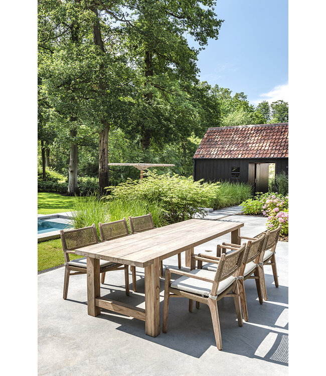 GOMMAIRE Outdoor Meubels | Organic Living Table Jacob Small | Reclaimed Teak Natural Grey