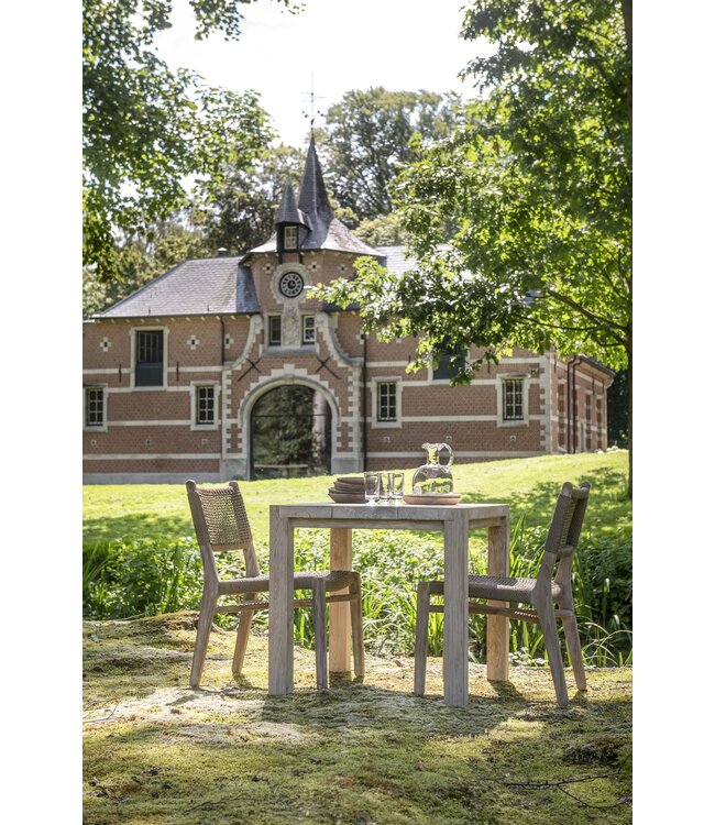 GOMMAIRE Outdoor Meubels | Organic Living Bistro Table Jacob | Reclaimed Teak Natural Grey