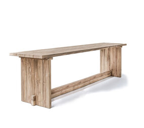 GOMMAIRE Outdoor | Organic Living Bartisch Alexi Large | Recyceltes Teakholz, Naturgrau