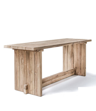 GOMMAIRE Outdoor Meubels | Organic Living Bar Table Alexi Small | Reclaimed Teak Natural Grey