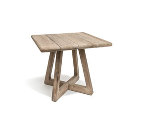 GOMMAIRE Outdoor | Organic Living Bistrotisch Dennis | Recyceltes Teakholz, Naturgrau