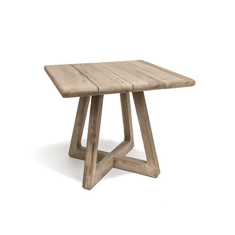 GOMMAIRE Outdoor | Organic Living Tavolino da bistrot Dennis | Teak riciclato grigio naturale