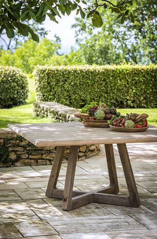 GOMMAIRE Outdoor | Organic Living Tavolo quadrato Dennis | Teak riciclato grigio naturale