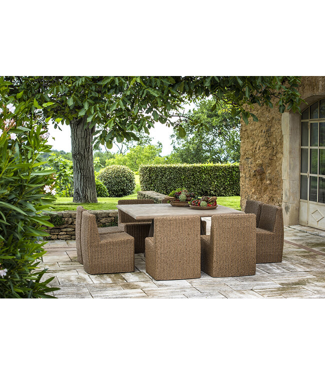 GOMMAIRE Outdoor Meubels | Organic Living Tavolo quadrato Dennis | Teak riciclato grigio naturale