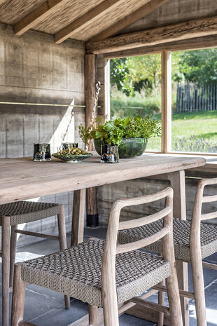 GOMMAIRE Outdoor | Organic Living Barbord Dennis Lite | Gjenvunnet teak naturgrå