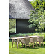 GOMMAIRE Outdoor | Organic Living Poltrona Charly | Teak riciclato grigio naturale / Vimini PE Antique Weed