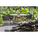 GOMMAIRE Outdoor | Organic Living Armchair Charly | Reclaimed Teak Natural Grey / PE Wicker Espresso