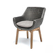 GOMMAIRE Outdoor | Organic Living Poltrona Jacky | Teak Grigio Naturale / Vimini PE Antracite