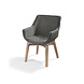 GOMMAIRE Outdoor | Organic Living Armchair Jacky | Teak Natural Grey / PE Wicker Charcoal