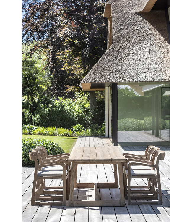 GOMMAIRE Outdoor Meubels | Organic Living Fauteuil Sally | Teck recyclé Gris naturel