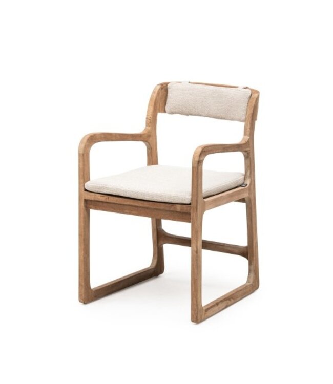 GOMMAIRE Outdoor Meubels | Organic Living Sillón Sally | Teca reciclada gris natural