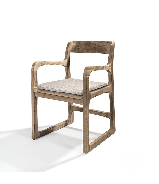 GOMMAIRE Outdoor Meubels | Organic Living Sessel Sally | Recyceltes Teakholz, Naturgrau