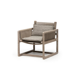 Gommaire Easy Chair Carlo | Teak Natural Grey / Rope Gommaire Easy Chair Carlo | Teak Natural Grey / Rope