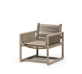 GOMMAIRE Outdoor | Organic Living Poltrona Carlo | Teak Grigio Naturale / Corda