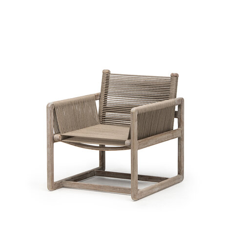 GOMMAIRE Outdoor | Organic Living Poltrona Carlo | Teak Grigio Naturale / Corda