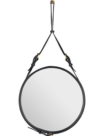 Gubi Wall mirror Adnet - Round - Ø45 - Black Leather Gubi Wall mirror Adnet - Round - Ø45 - Black Leather