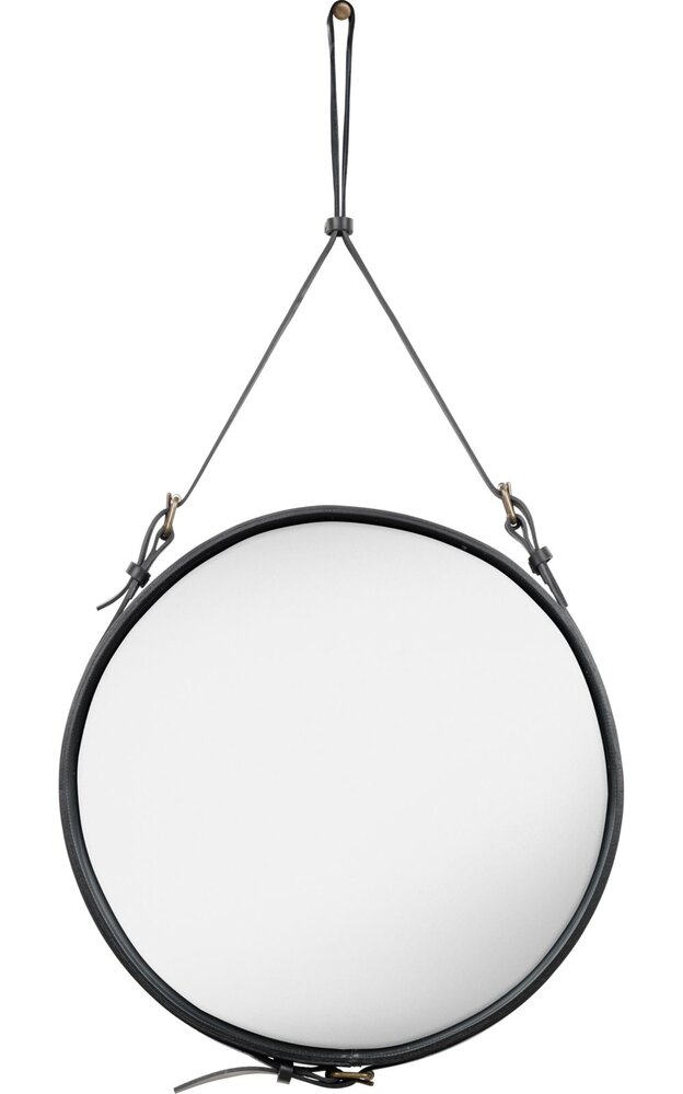 Gubi Wall mirror Adnet - Round - Ø58 - Black Leather Gubi Wall mirror Adnet - Round - Ø58 - Black Leather