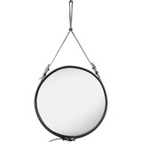 Gubi Miroir mural Adnet - Rond - Ø58 - Cuir Noir Gubi Miroir mural Adnet - Rond - Ø58 - Cuir Noir