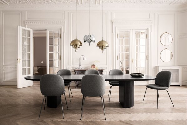 Gubi Mesa de Comedor Moon - Elíptica 298x101 - Chapa Marrón/Negro Gubi Mesa de Comedor Moon - Elíptica 298x101 - Chapa Marrón/Negro