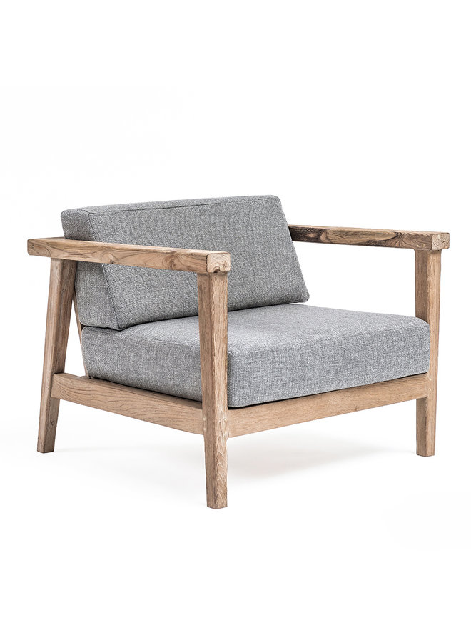 1-Seater Copenhague | Reclaimed Teak Natural Grey + Cushion
