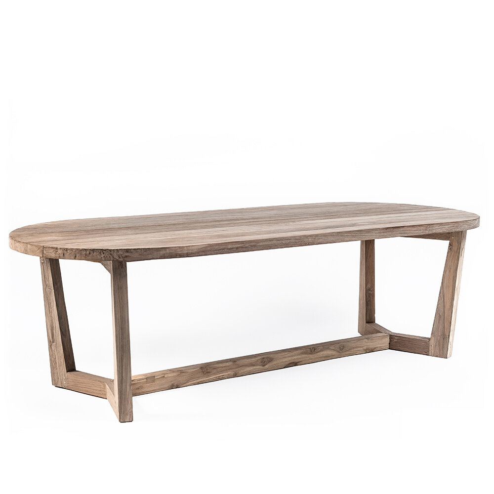 GOMMAIRE - Organic Living - Design Furniture  Tavolo ovale Dan Large | Teak rigenerato grigio naturale