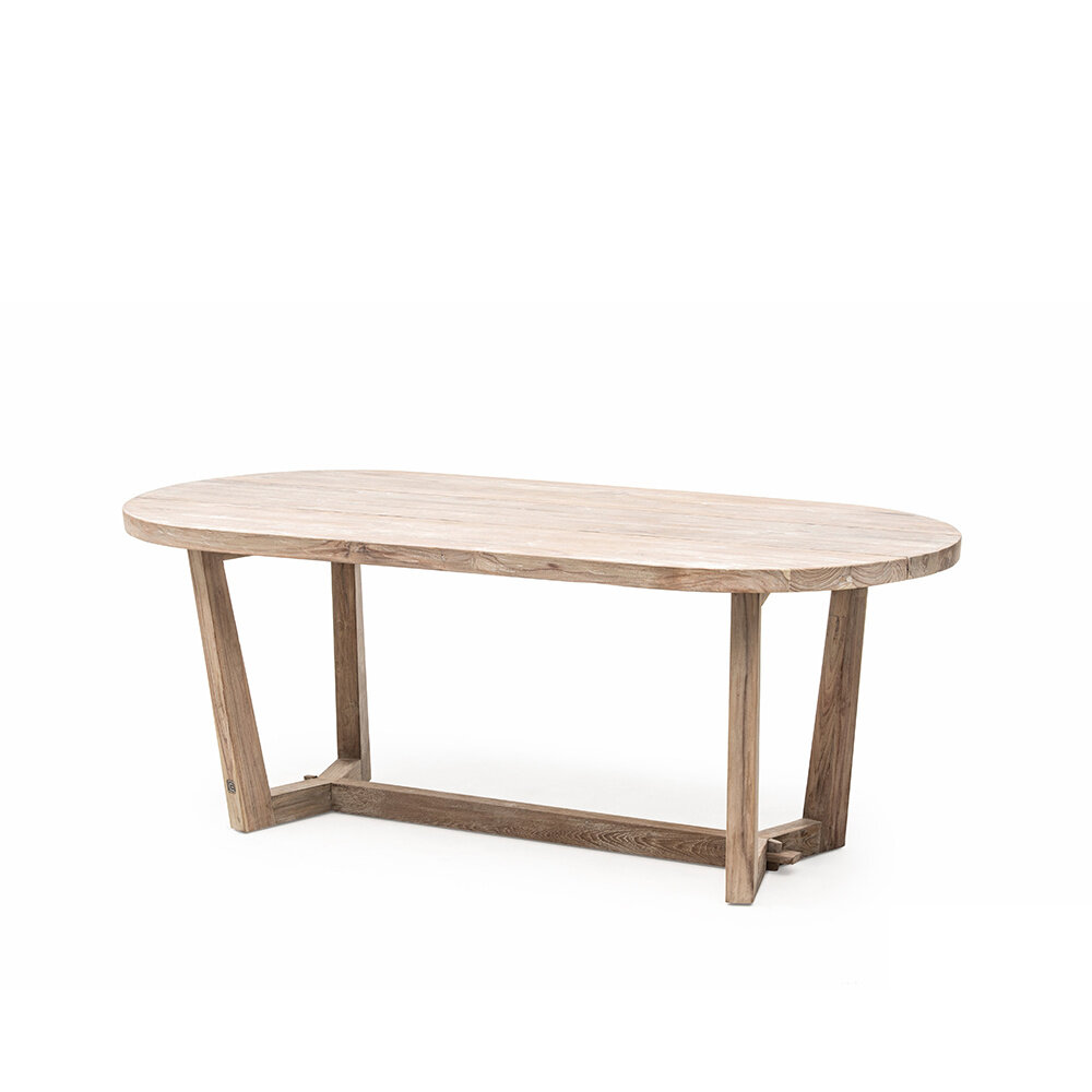GOMMAIRE Outdoor | Organic Living Oval Table Dan Small | Reclaimed Teak Natural Grey