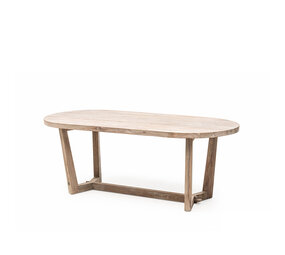 GOMMAIRE Outdoor Meubels | Organic Living Table ovale Dan Small | Teck recyclé gris naturel