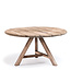 GOMMAIRE Outdoor Meubels | Organic Living Mesa redonda grande Anton | Teca reciclada gris natural