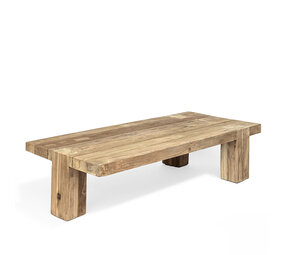 GOMMAIRE Outdoor Meubels | Organic Living Tavolino da caffè con incastro a coda di rondine | Teak riciclato grigio naturale