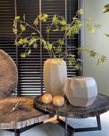 GUAXS Cubistic Tall vase Smokegrey | Ø 31 x H 48 cm - NU PUUR