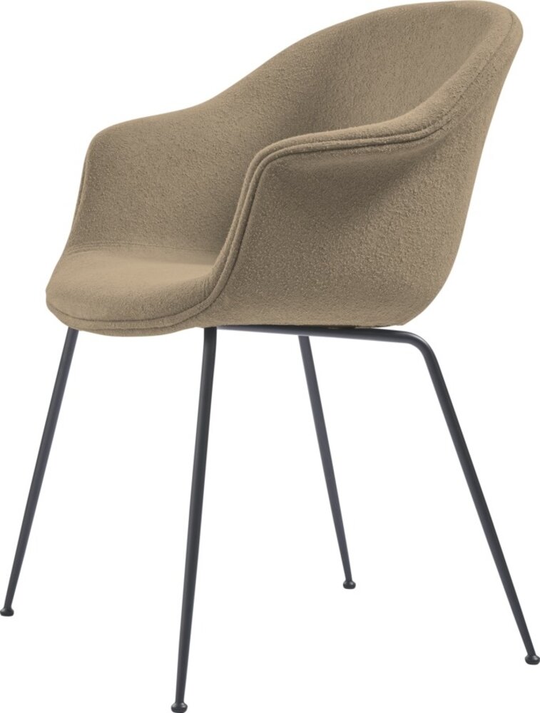 Gubi Bat Dining Chair | Light Bouclé 003 & Black Matt Base Gubi Bat Dining Chair | Light Bouclé 003 & Black Matt Base