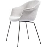 Gubi Chaise de salle à manger chauve-souris | Luminaire Bouclé 001 & Base Chrome Noir Gubi Chaise de salle à manger chauve-souris | Luminaire Bouclé 001 & Base Chrome Noir