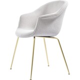 Gubi Bat Dining Chair | Light Bouclé 001 & Brass Semi Matt Base Gubi Bat Dining Chair | Light Bouclé 001 & Brass Semi Matt Base