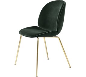Gubi Chaise de salle à manger Beetle | Base semi-mate vert émeraude et laiton Gubi Chaise de salle à manger Beetle | Base semi-mate vert émeraude et laiton
