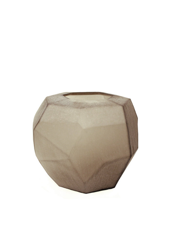 Vase kubistisch rund | rauchgrau