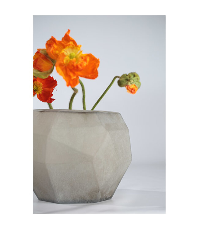 Guaxs Vaso Cubistico Rotondo | Grigio Fumo
