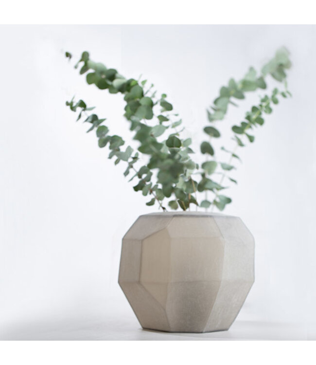 Guaxs Vase rond cubique | Gris fumé