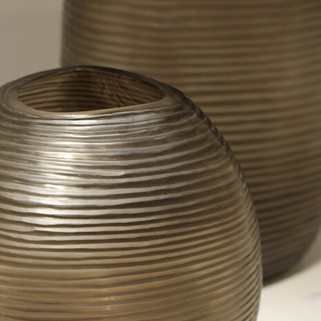 Guaxs Runde Vase Patara | Klar / Rauchgrau