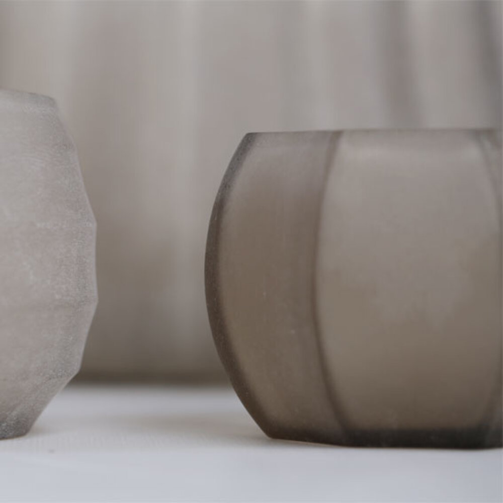 Guaxs Porte-bougie chauffe-plat Koonam | Gris fumé