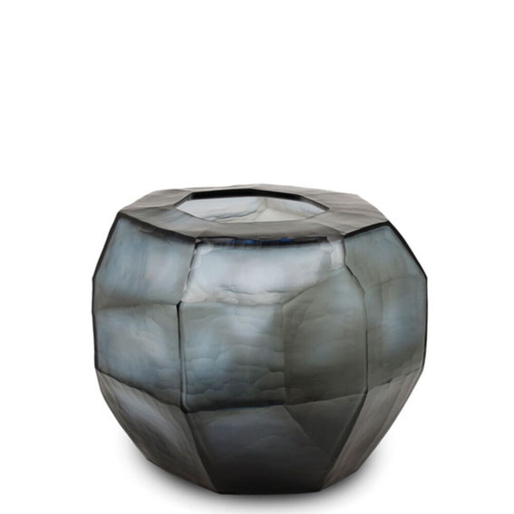 Vase Cubistic Round | Indigo / Smoke grey - NU PUUR & GROEN B.V.
