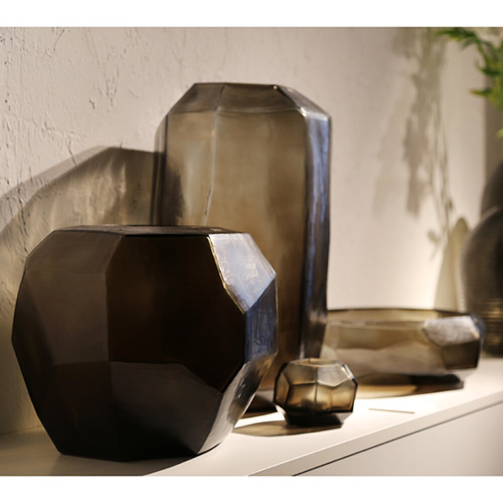 Guaxs Tea light holder Cubistic | Indigo / Smoke grey Guaxs Tea light holder Cubistic | Indigo / Smoke grey