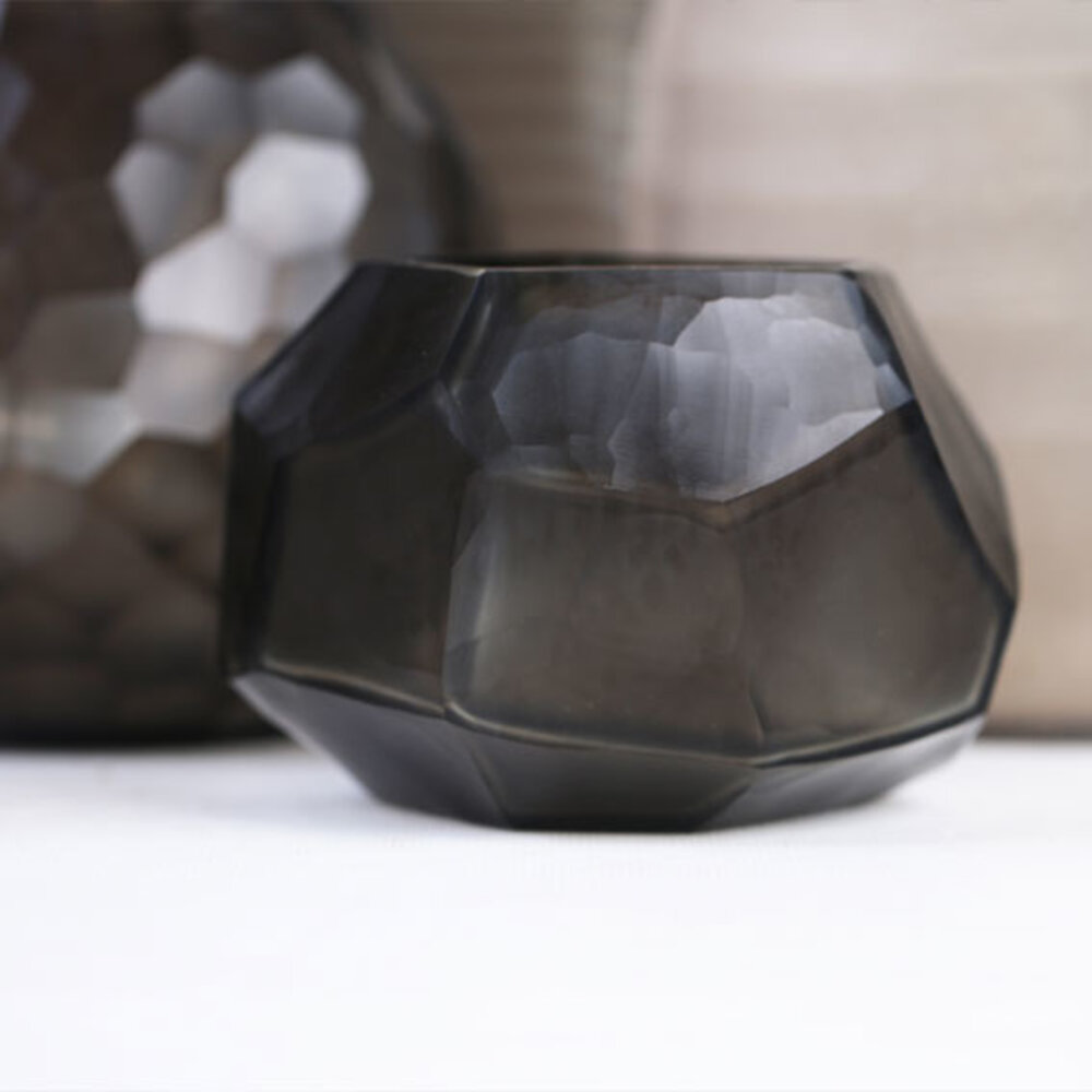 Guaxs Portacandele cubista | Indaco / Grigio fumo