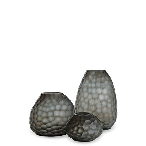 Vase Otavalo Round | Indigo / Smoke grey - NU PUUR & GROEN B.V.