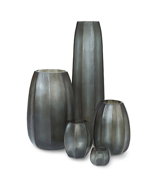 Guaxs Vase Koonam haut | Indigo / Gris fumé